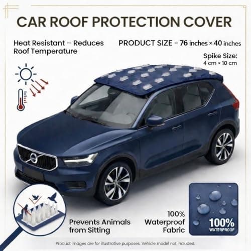Axmon® Car Roof Protector for Dogs & Monkeys | Extra-Large Spike Design | Waterproof | Universal Fit | Protects Car Roof from Scratches, Animal Damage, Dust & UV Rays | Heavy-Duty | Blue 3