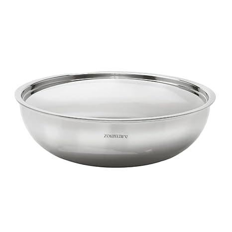 Zoraware Triply Stainless Steel Tasra with Lid l 5 Year Warranty l Induction Friendly | Silver | 24 cm Diameter