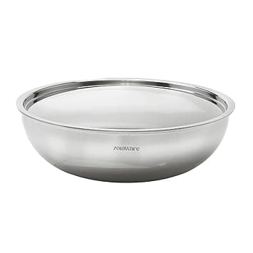 Zoraware Triply Stainless Steel Tasra with Lid l 5 Year Warranty l Induction Friendly | Silver | 24 cm Diameter