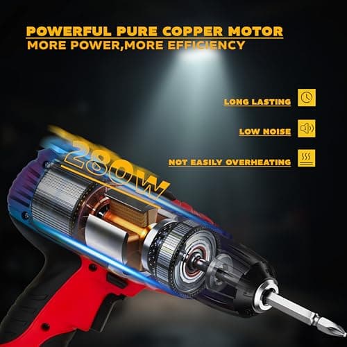 IBELL Electric Screwdriver SD12-75, 280W, Copper Armature, 750RPM, Chuck 10mm (Red), 1 Pc 4