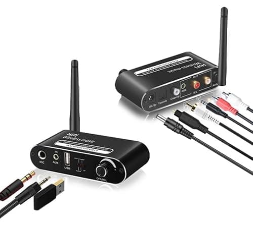 MICROWARE 30M TV USB Bluetooth 5.1 Receiver Transmitter Wireless Audio Adapter Optical Fiber to AUX RCA DAC Converter with Remote Control (Model : T02)