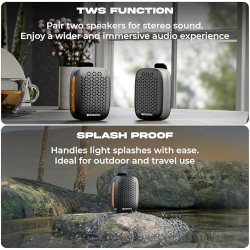 Zebronics Portable Bluetooth Speaker, 4W Output, Up to 6Hrs Playback, Magnetic Clip Design, BT v5.4, TWS Pairing, LED Indicator, Call Function, Media/Volume Control, Type-C (Clipper Pro, Black) 5