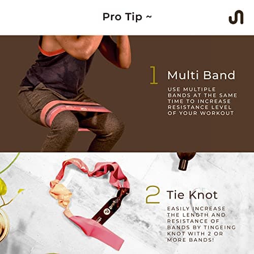 BodyBand Resistance Bands for Exercise for Men and Women Miniloop Resistance Band for Workout in Gym, Home Toning Band - Mini Loop Band Set of 5 Multicolor (Cherry Set) 4