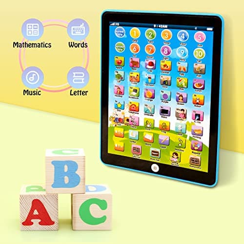 Kids Tablet -Learning Pad,with 6 Games to Learn Music/Words/Learning Letters / Alphabet,Education Tablet for Kids for Boys & Girls 3 Years Up (Pink) 4