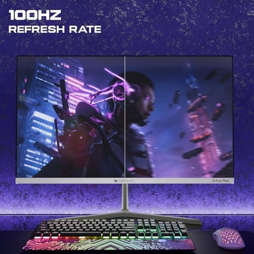 Zebronics Full HD LED Monitor, 21.5 Anti-Glare Screen, 100Hz Refresh Rate, Ultra Slim, Bezel-Less Display, 250nits Brightness, HDMI & VGA, Wall Mountable (A122) 2