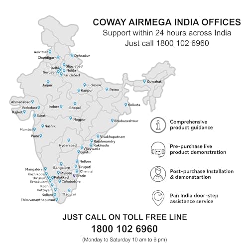 Coway Professional Air Purifier for Home, Longest Filter Life 8500 Hrs, Green True HEPA Filter, Traps 99.99% Virus & PM 0.1 Particles, Warranty 7 Years (AirMega Storm (AP-1220B)) 2