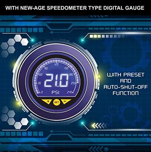Bergmann Typhoon Digital Heavy-Duty Metal Tyre Inflator with Auto Cut-Off & LED Light (BCT-150D), 35 Liters_Per_Minute, Wine Red 5