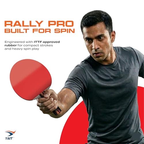 YAIT Rally Pro ITTF Approved Table Tennis Set | 2 TT Bats & 4 ABS Balls | 7 Ply Racket | Gambler 7S Rubber | High Spin Blade |Indoor/Outdoor Ping Pong Table Tennis Racquet Set for Intermediate Players 4