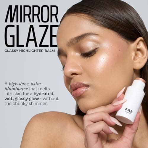 FAE Beauty Mirror Glaze - Glass Balm Illuminator | Dewy, High Shine Illuminating Multi Stick | Long Wear | For high-shine, glassy glow | Made with LumiPearl Technology, Hyaluronic Acid, Marula Oil | S 4