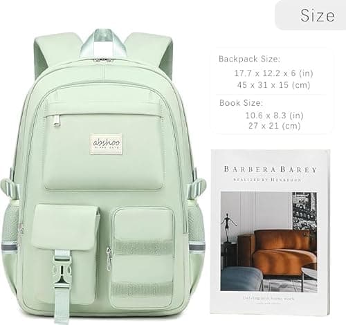 Swenil Student Laptop Bags for College Women Middle High School Teen Girls Women Bookbag Backpack Of Large Capacity Aesthetic Stylish Bag for college Travel Daypack (Olive Green) 4