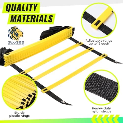 PRO365 Universal Self Training Agility Ladder with Carry Bag | Adjustable Multiple Rungs | Ideal for Soccer, Football, Speed & Fitness Drills | 1 Year Warranty 4