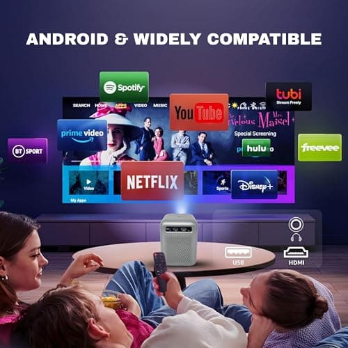 Tonzo Cinema X2 Mini Projector 4000 Lumens HD 720P with 4K Support | Portable LED Home Theater & Home Cinema Projector 120 Inch Screen | HDMI USB AV Multimedia Movie Projector for Home & Office 4