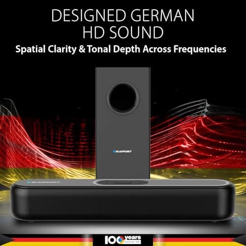 Blaupunkt Newly Launched SBW Newyork 20 2.1 CH Soundbar with Wired Subwoofeer I 120W RMS I HDMI-ARC I Bluetooth I AUX I USB I Remote Control with Equalizer 2