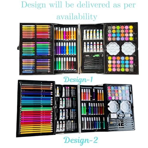 Kitchen Bloom Art Kit Space Art & Craft Professional Art Set, 145 Pieces, Drawing Kit with Colour Pencils, Oil Pastels, Paint Brushes Moon and Astonaut Fantasy Art kit for Boys Perfect Git Set 3