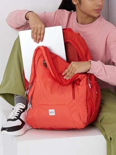 Wiki Stylish Unisex Backpack 3 Durable & Lightweight backpack for Men & Women | Backpack for Office, Gym, Travel (33.5 Litre, Orange) 5