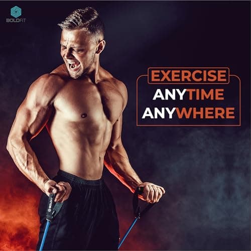 Boldfit Resistance Tube with Foam Handles, Door Anchor for Exercise & Stretching, Suitable in Home & Gym Workout for Men & Women-15kg-Black 6