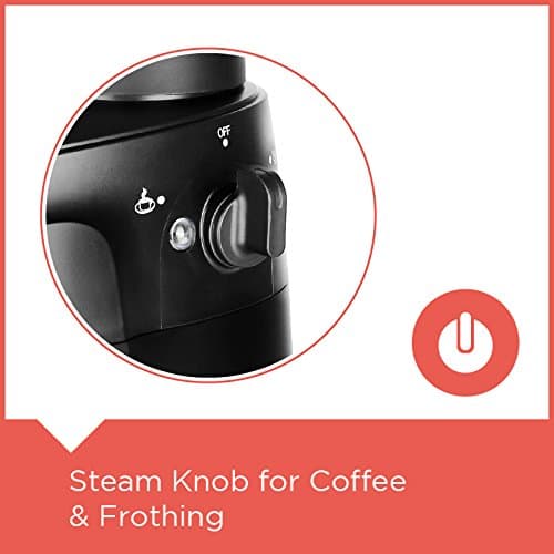 Black+Decker BXCM0401IN 870W 4-Cup Espresso & Cappuccino Coffee Maker with Frothing Function | Detachable Drip Tray for Easy Cleaning | 2-year Warranty -(Black) 5