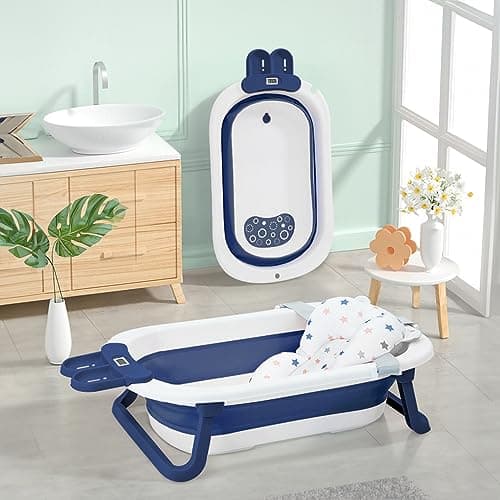 StarAndDaisy Baby Bath Tub for 0 to 5 Years/Folding Large Baby Bathtub with Temperature Meter/Safe & Comfortable Bathing tub for Kids 2