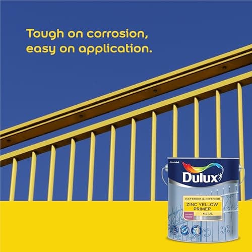 Dulux Zinc Yellow Metal Primer | Quick-Drying, Rust & Corrosion Resistant | Interior & Exterior Use | All-Weather Protection & High Durability for Metal Surfaces | 1 Litre 3