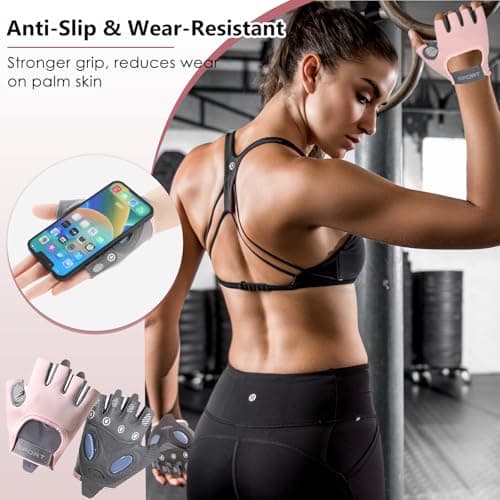 TecoKart® Gym Gloves Half Hand Gloves for Women Weight Lifting Gloves for Gym Workout Bike Gloves Gym Accessories for Women Liquid Silicone Anti-Slip and Wear-Resistant Hand Gloves for Women & Men 5