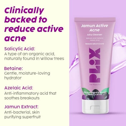 PLIX THE PLANT FIX Jamun Cleanser & 10% Niacinamide Acid Serum With Smoothie Moisturizer Combo l Detoxifies The Skin l Reduces Acne Marks l Fades Blemishes l All Skin Types 4