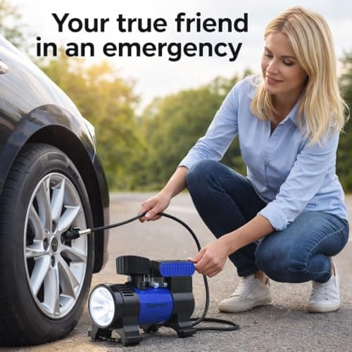 Bergmann Typhoon Heavy Duty Metal Car Tyre Inflator (Blue) 4