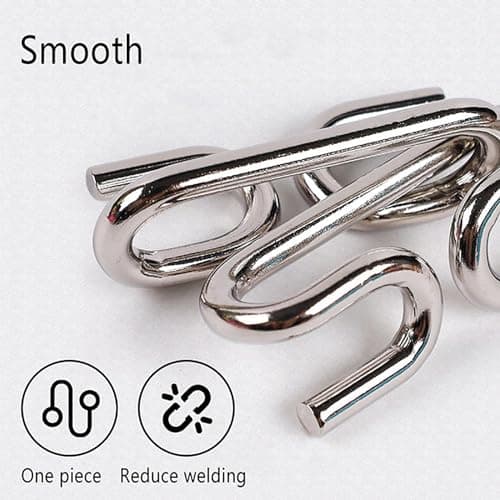 AUGEN Brain Teasers Metal Wire Puzzle Toys, IQ Tester, Brain Games for Kids and Adults, Fun Fidget Puzzles, Train Your Brain, Disentanglement Puzzle Unlock Interlock Toys (8 Pieces, Model- A) 5