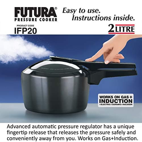 Hawkins Futura 2 Litre Pressure Cooker, Hard Anodised Inner Lid Pressure Cooker, Induction Cooker, Small Cooker, Black (IFP20) 3