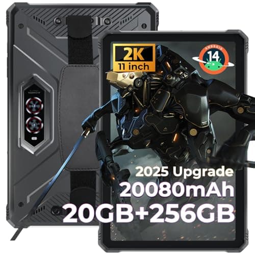 HOTWAV R9 Pro 2025 Rugged Tablet 2K 11" Android 14 Tablets, Waterproof Tablet 20080mAh 20GB + 256GB/2TB TF External Tablets 64MP + 16MP IP68IP69K/4G Dual SIM/WiFi 5/Face ID/GPS/OTG