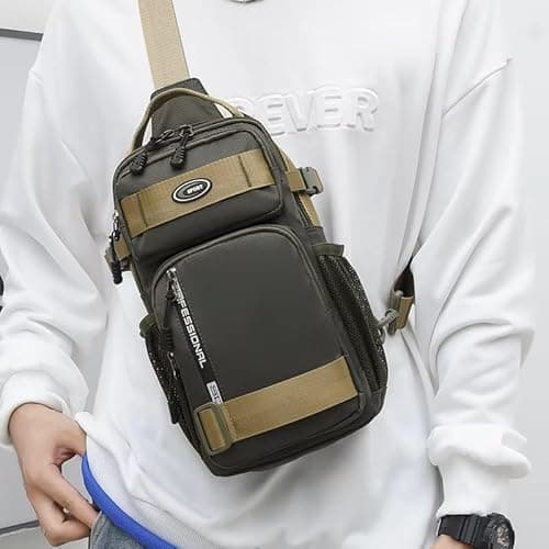 Spiffy Slim Waterproof Polyester Crossbody Sling Bag, Anti-Theft Chest Backpack for Men & Women, College Bag, Shoulder Travel Backpack for Outdoor Work, Handbag 2