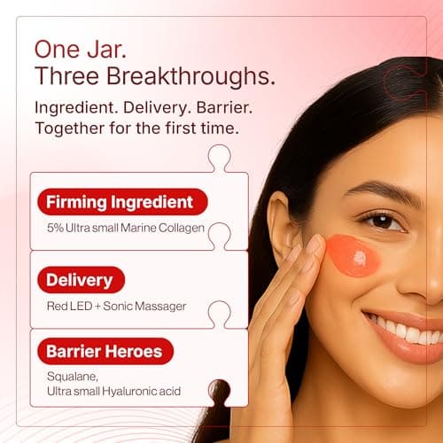 Numour Hydration & Collagen Bundle | India's 1st Smart Jars with Red & Blue LED Therapy | 7% Hyaluronic Acid, Sonic Massage, Korean Collagen | Deep Hydration, Firming & Anti-Aging | All skin types 2