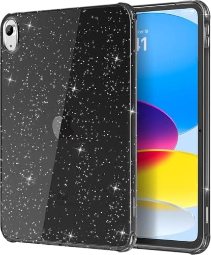 MOCA iPad (A16) 11th Generation 2025 11-inch/10th Generation 2022 10.9 inch, Slim, Lightweight Glitter Case (Black, A16)