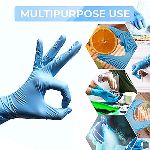 Voblin Nitrile Next-Gen Smooth Disposable Powder Free Examination, Surgical & General Gloves_Pack of 100_Medium (Blue) 6