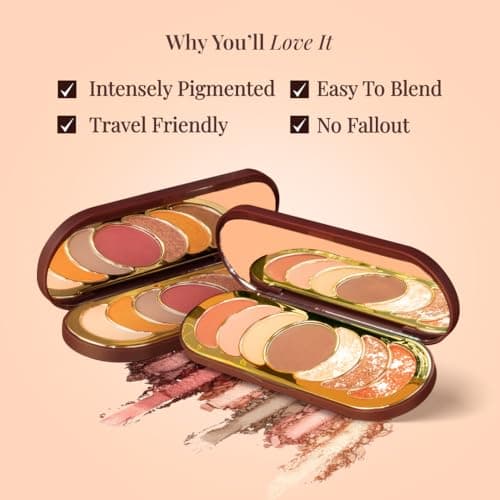Lovechild Masaba Hyper-Blend Eyeshadow Palette,7-In-1 Matte & Shimmer Colors(Cosmo Glitz),Intense Pigment,Blendable,Infused With Vitamin E & Jojoba Oil,Travel Friendly Eye Makeup,11 G,Multicolour 4