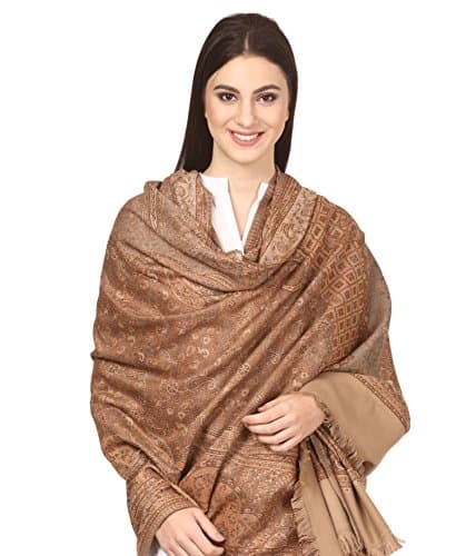 Pashtush Womens Jamawar Shawl Parent (Taupe) 2