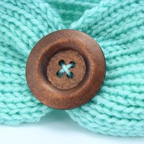 El Regalo 1 PC Woolen Knitting Button Headbands Turban Head Wrap Unisex Knitted Hair Band Young Kids (Upto 5 years) for Girls & Boys (Light Blue) 5