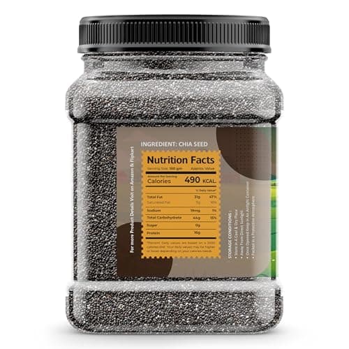 NutriPunj Chia Seeds 1kg | Raw Black Chia Seeds | Rich in Omega 3, Fiber & Protein | Natural Superfood | Salvia Hispanica Seeds for Smoothies, Chia Pudding, Detox Water & Healthy Diet 2
