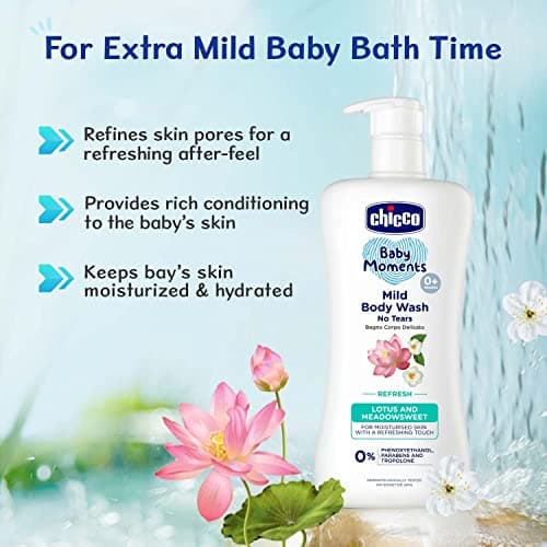 Chicco Baby Moments Mild Body Wash Refresh, New Advanced Formula With Natural Ingredients, No Tears & Soap-Free, Mild Formula For Babys Body Wash, No Phenoxyethanol And Parabens (500Ml) 2