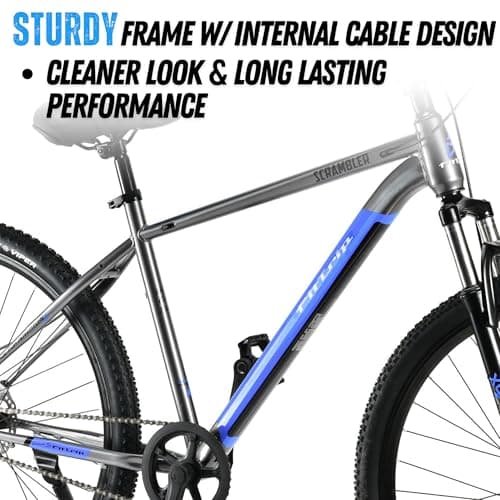 FitTrip Scrambler 27.5T | Single Speed MTB Cycle for Men | Mountain Bicycle | Dual Disk Brakes | Hartex Tyres | Unisex | Fully Fitted (LiquidMetal-Blue) 2