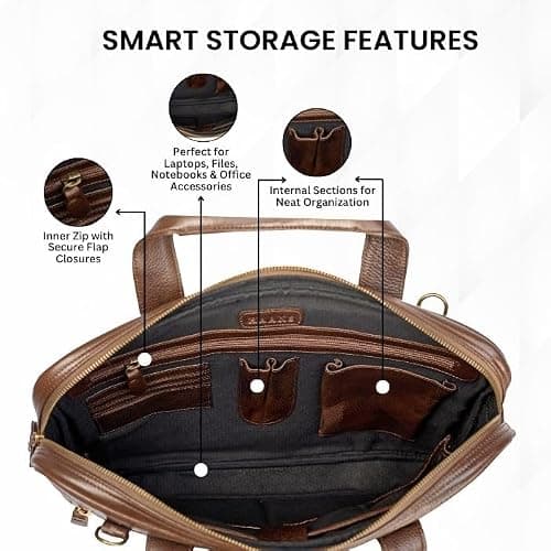 H HAANS - The Leather Store The Nomad Messenger Work Bag | Genuine Leather | Stylish & Durable | Everyday Use 2