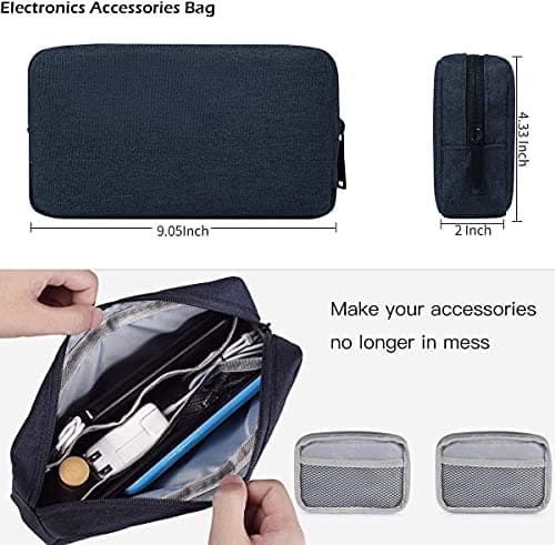 Dynotrek Zipper 11.6 12.9 inch Tablet Laptop Sleeve Case Cover with Charger Pouch Handbag Compatible for Most Apple Samsung Microsoft HP Asus Lenovo Asus Acer Dell, Denim Blue 5