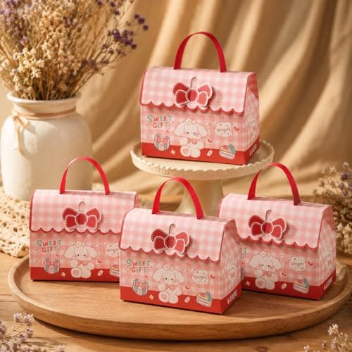 SATYAM KRAFT 20 Pcs Red Decorative Folding Paper Gift Boxes for Gifting Items | Cute Decorative Boxes for Kids Return Gifts, Birthday Party, Baby Shower, Candy & Festive Hamper Packing (Red)