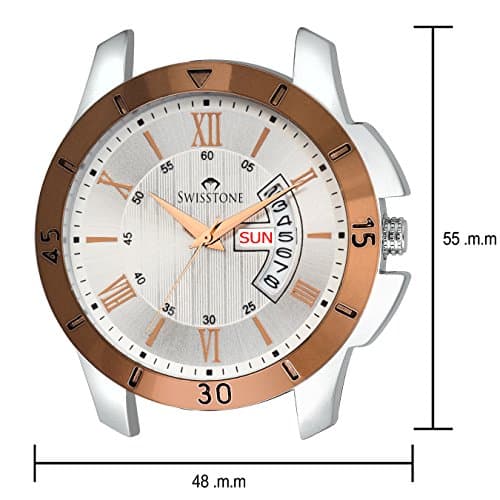 SWISSTONE Analog Men's Watch (Silver Dial Brown Colored Strap) 4