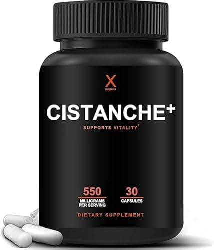 Evorina Humanx Cistanche+ 550MG (Cistanche Tubulosa Extract Powder for Men) USA Made - Easy to Swallow Capsules - Powerful Supplement to Support Athletic Performance, Strength, & Vitality | High Stren