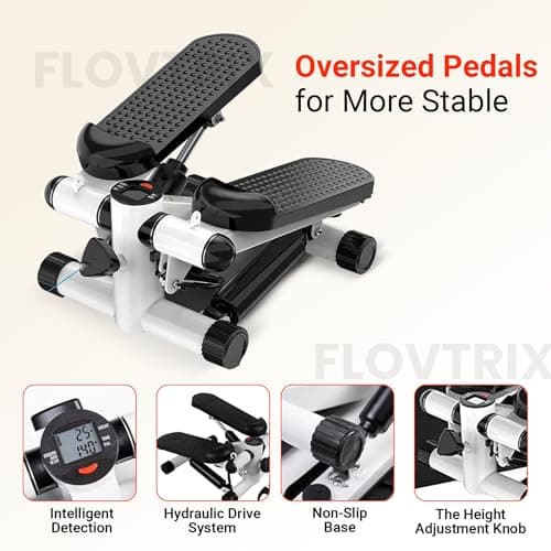 Portable 2-in-1 Mini Stepper Machine with Adjustable Resistance Bands, LCD Monitor,Legs, Thighs, Waist,Tone Your Buttocks, Cardio Exercise and 2 Bungee Cords for Home/Gym Workouts for All. 5