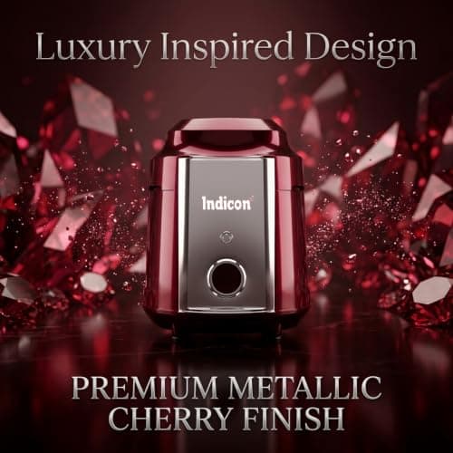 Indicon Turbo 1300W Copper Motor Mixer Grinder with 3 Stainless Steel Jar 3-Speed Control, Heavy Duty for Grinding, Blending & Juicing, Unbreakable ABS Body, Red 2