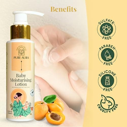 Pure Aura Rich Baby Moisturising Lotion 100ml | Nourishing Cream for Soft & Sensitive Skin | Ayurvedic & Chemical-Free | Daily Use | Safe for Newborns Baby & Kids | Doctors Recommended | Made in India 4