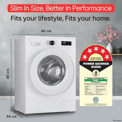 LG Smart Choice, 7 Kg, 5 Star, Steam, Inverter Direct Drive Technology, 6 Motion DD, Fully-Automatic Front Load Washing Machine (FHB1207Z2W, Remove Allergens & Stain, In-Built Heater, Essence White) 5
