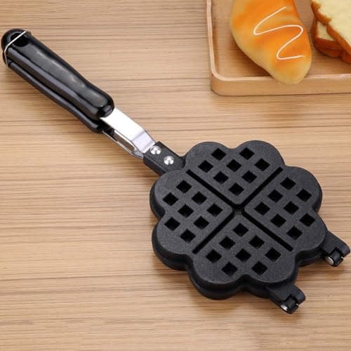 ASPENX Heart Shaped Waffle Maker | Non-Stick Double-Side Baking Pan | Aluminum Alloy Mould | Press Plate | Cooking Tool | Sandwich Maker