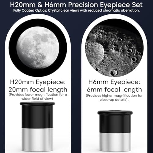 Sounce 70mm Astronomical and Sky Refractor Telescope with 150x Ultra Zoom Fully Coated Glass Optics Alt Az Mount compatible with 70mm Professionals to Explore Moon Planets Star Deep Sky Objects(Black) 5